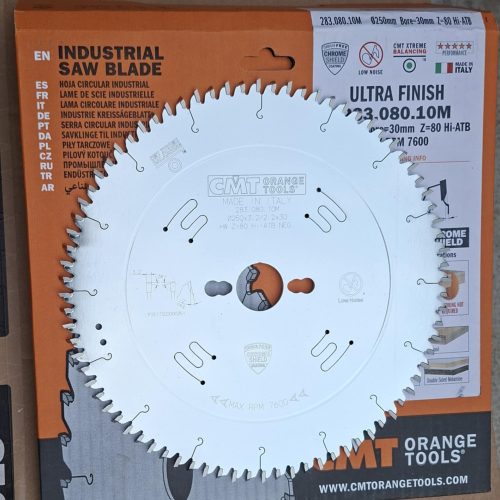 Pânza circular CMT pentru debitat pal și tăieri ultra fine.diametru exterior 250mm.cod.283.080.10M