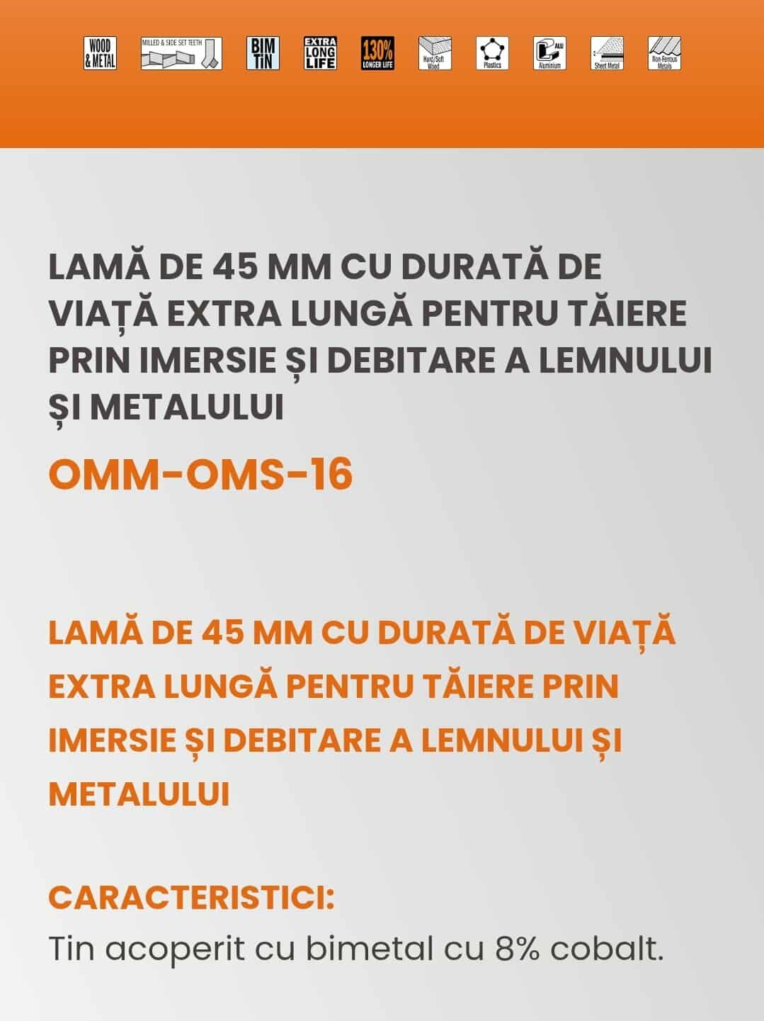 Lama CMT pentru mașina multifuncțională(prindere universașă).codOMM16-X1 2 Lama CMT pentru mașina multifuncțională(prindere universașă).codOMM16-X1 - imagine 2