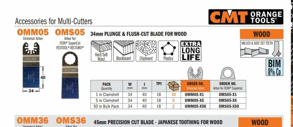 Lama CMT pentru mașina multifuncțională(prinderea universală).cod.OMM05-X1 5 Lama CMT pentru mașina multifuncțională(prinderea universală).cod.OMM05-X1 - imagine 5