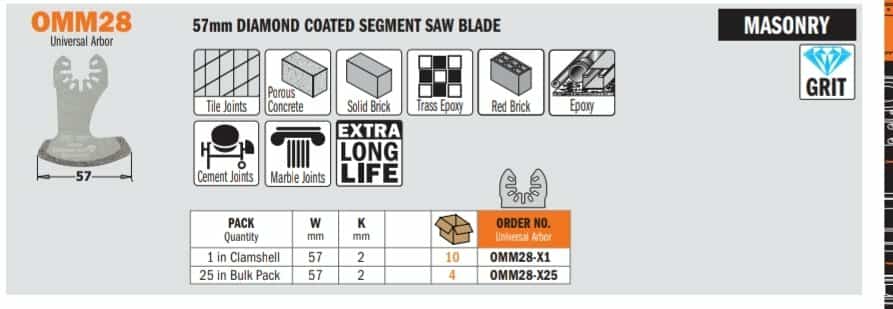 Lama diamantată CMT pentru mașina multifuncțională.cod.OMM28-X1 7 Lama diamantată CMT pentru mașina multifuncțională.cod.OMM28-X1 - imagine 7