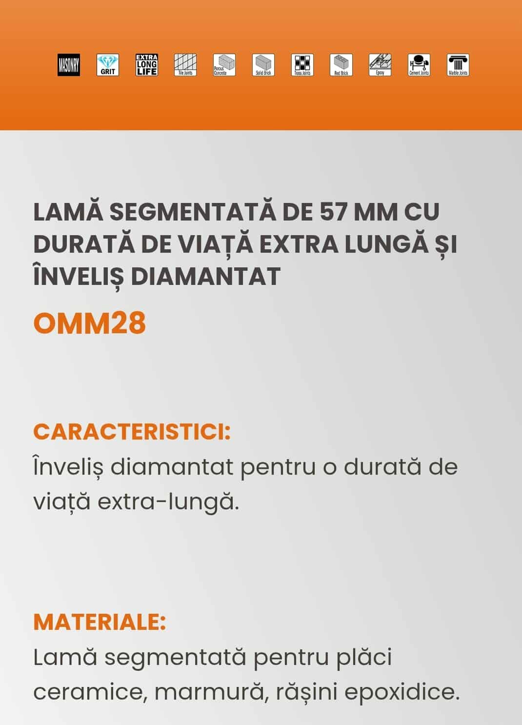 Lama diamantată CMT pentru mașina multifuncțională.cod.OMM28-X1 6 Lama diamantată CMT pentru mașina multifuncțională.cod.OMM28-X1 - imagine 6