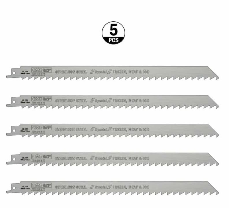 Set de 5 lame CMT pentru fierăstrău sabie Special pentru măcelărie și tăierea produselor alimentare congelate.cod.JS1211K-5 3 Set de 5 lame CMT pentru fierăstrău sabie Special pentru măcelărie și tăierea produselor alimentare congelate.cod.JS1211K-5 - imagine 3