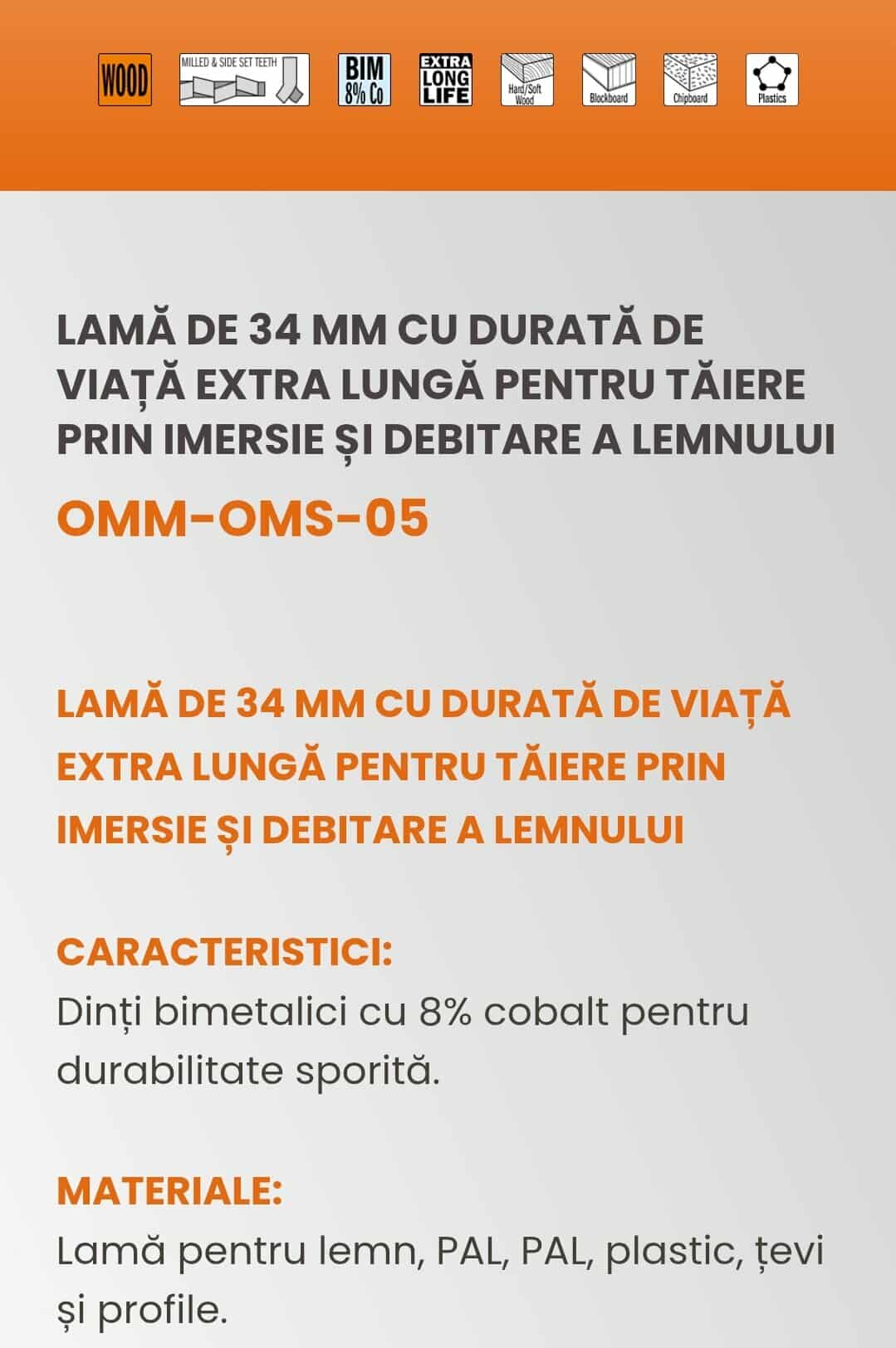 Lama CMT pentru mașina multifuncțională(prinderea universală).cod.OMM05-X1 3 Lama CMT pentru mașina multifuncțională(prinderea universală).cod.OMM05-X1 - imagine 3