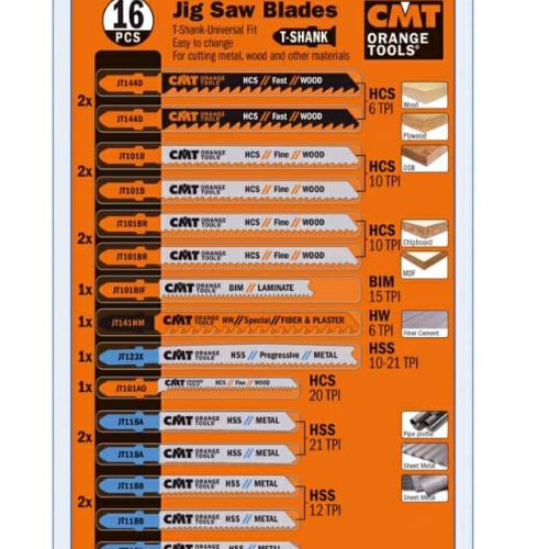 Acasa 11 Set de 16 lame CMT, pentru fierăstrău pendular.cod.JT016