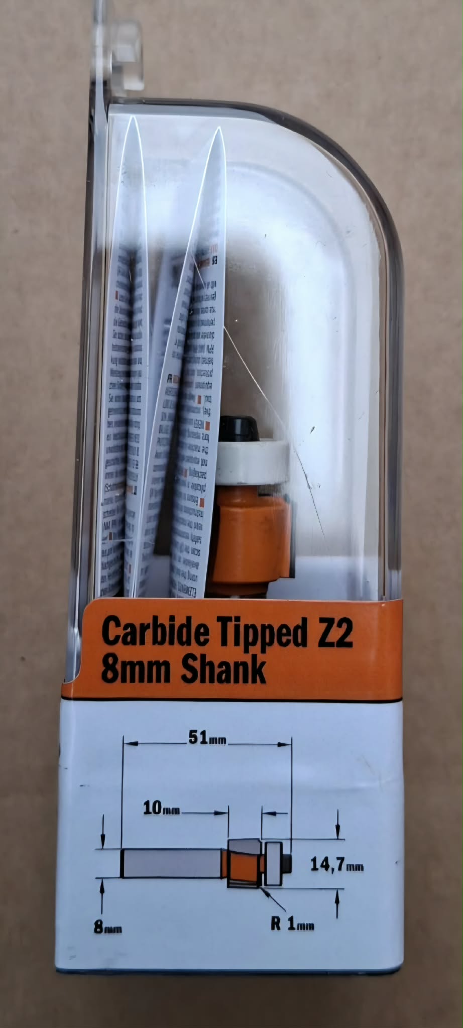 Feza CMT R1 pentru frezat folie cant.cod.938.147.11 coada de 8mm 2 Feza CMT R1 pentru frezat folie cant.cod.938.147.11 coada de 8mm - imagine 2