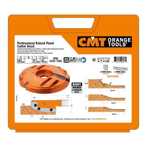 Freza profesională pentru tăblii CMT ORANGE TOOLS.alezaj (gaura pentru ax)=50mm cod.694.013.50