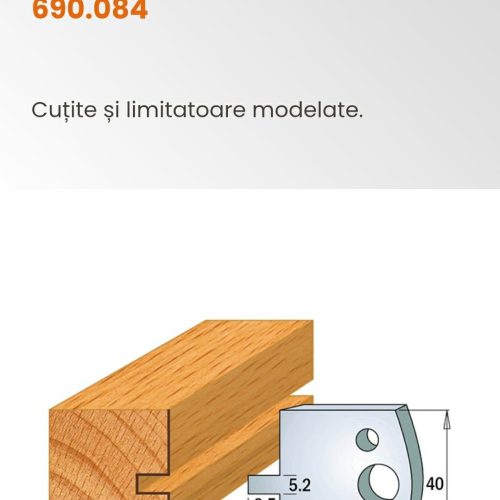 Set de limitatori pentru capurile de freză CMT cu cuțite profiulate.Cod.691.084
