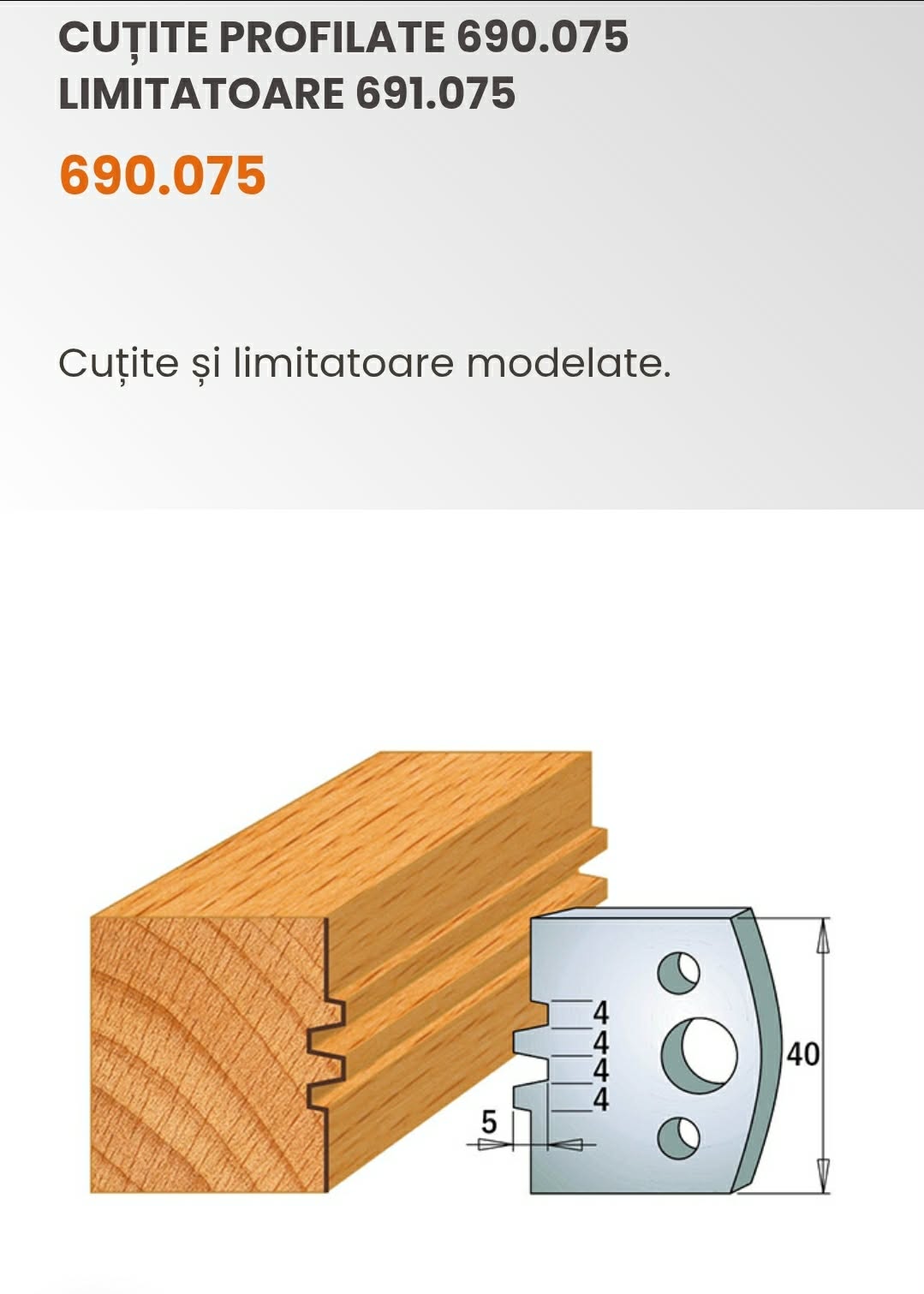 Set de limitatori pentru capurile de freză CMT cu cuțite profdilate.Cod.691.075 1 Set de limitatori pentru capurile de freză CMT cu cuțite profdilate.Cod.691.075