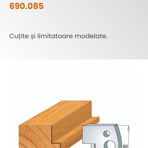 Set de limitatori pentru capurile de freză CMT cu cuțite profilate.Cod.691.085